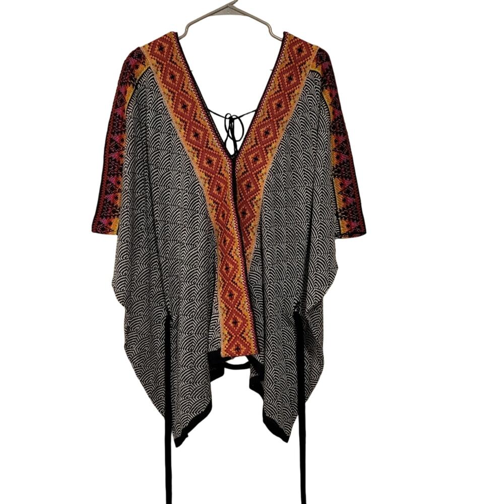 Cecilia Prado Poncho Caftan Medium Boho Multicolor Waist Tie (NWT)